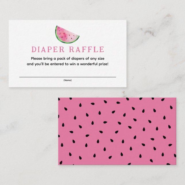 Watermelon Diaper Raffle Enclosure Card (Front/Back)