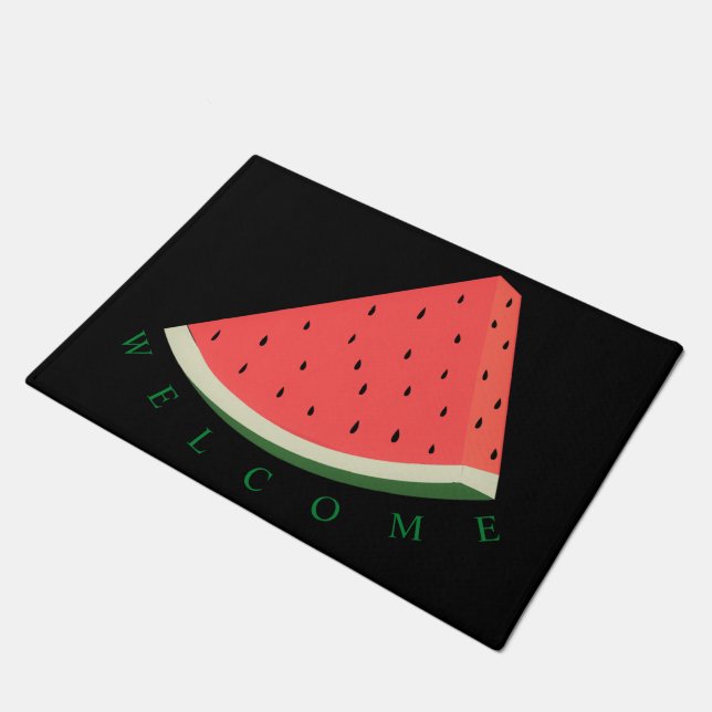 Watermelon Doormat - Welcome - Custom Colours (Angled)