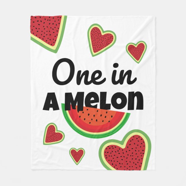 Watermelon Dreams: One in a Melon Fleece Blanket (Front)