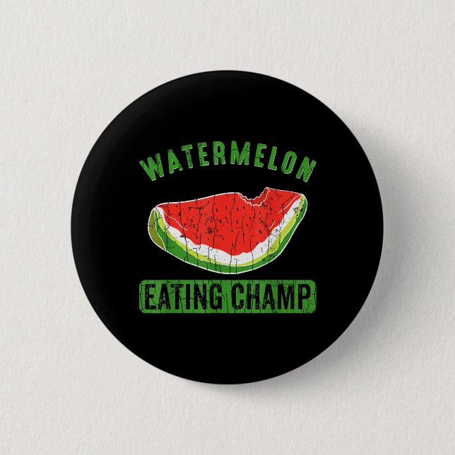Watermelon Eating Champ Funny Summer Fruit Lover 2 Inch Round Button (Front)