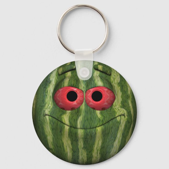 Watermelon Emoticon Keychain (Front)