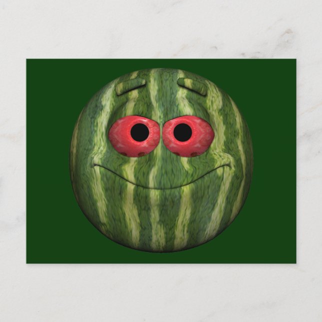 Watermelon Emoticon Postcard (Front)
