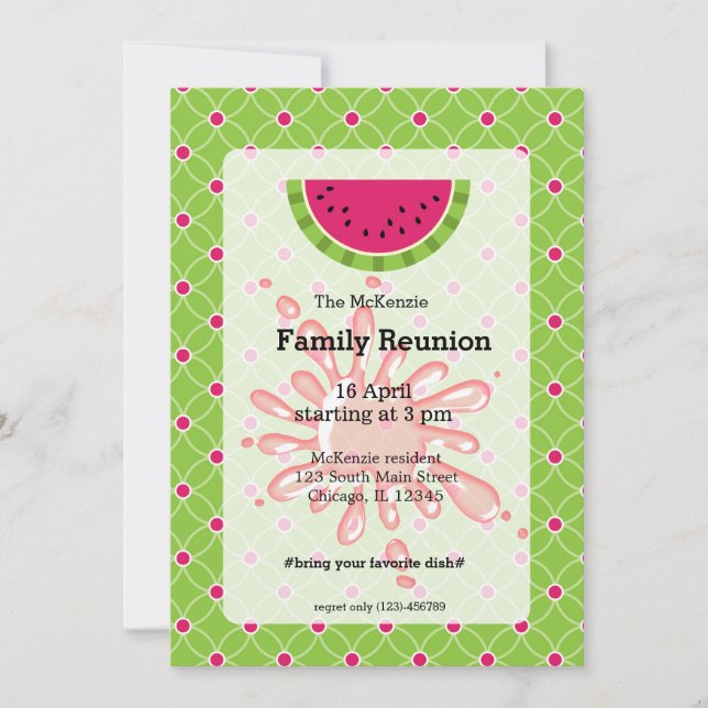 Watermelon family reunion invitation (Front)
