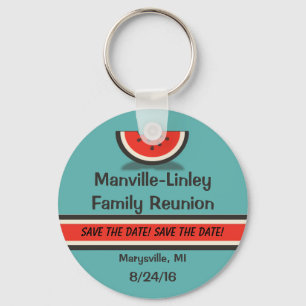 Watermelon Family Reunion Save the Date Keychain