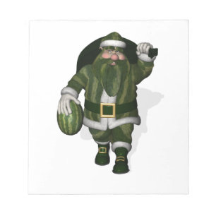 Watermelon Farmer Santa Claus Notepad