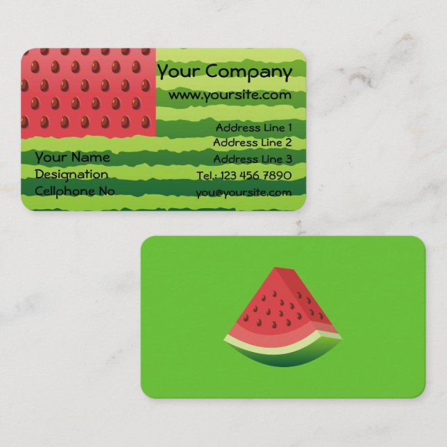 Watermelon Flag Business Card (Front/Back)