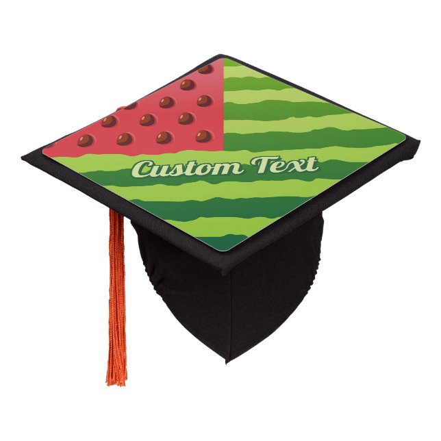 Watermelon Flag Graduation Cap Topper (Angled)