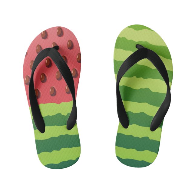 Watermelon Flag Kid's Flip Flops (Footbed)