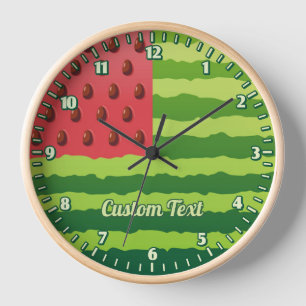 Watermelon Flag Large Clock