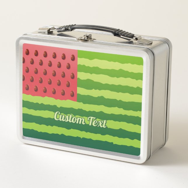 Watermelon Flag Metal Lunch Box (Front)
