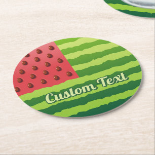 Watermelon Flag Paper Coaster
