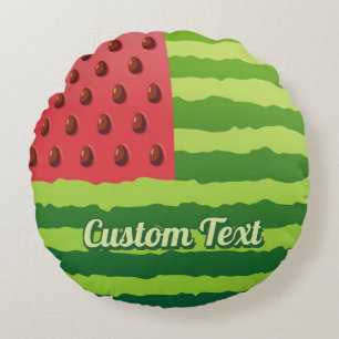 Watermelon Flag Round Pillow