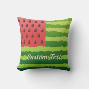 Watermelon Flag Throw Pillow