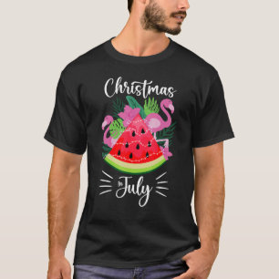 Watermelon Flamingo Pink  Christmas In July Women  T-Shirt