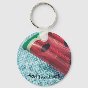 Watermelon Float in Swimming Pool Keychain