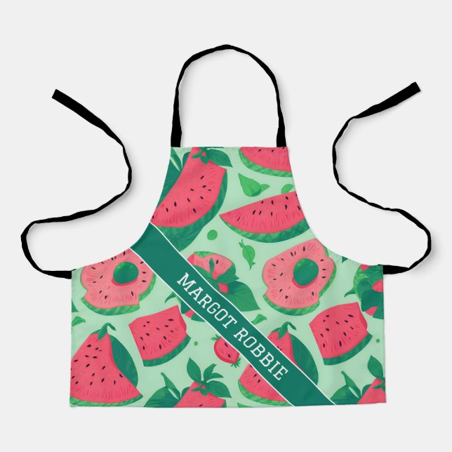Watermelon Floral Colourful Personalized Pattern Apron (Front)