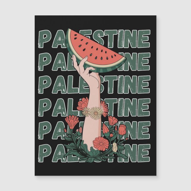watermelon, flowers, and  palestine text Repeat  (Front)