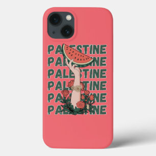 watermelon, flowers, and palestine text Repeat iPhone 13 Case