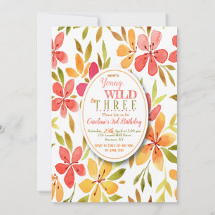 Watermelon Flowers Invitation