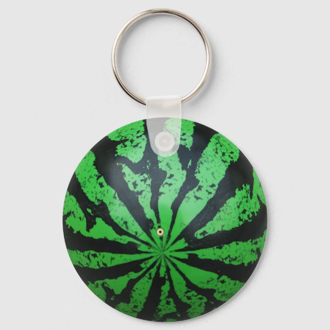 Watermelon Football / Soccer Ball Keychain (Front)