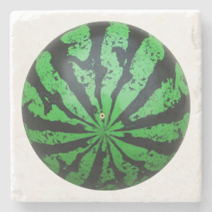 Watermelon Football / Soccer Ball Stone Coaster