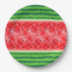 Watermelon fresh summer fruit paper plate