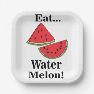 Watermelon Fruit Funny Tropical Summer Party Paper Plate
