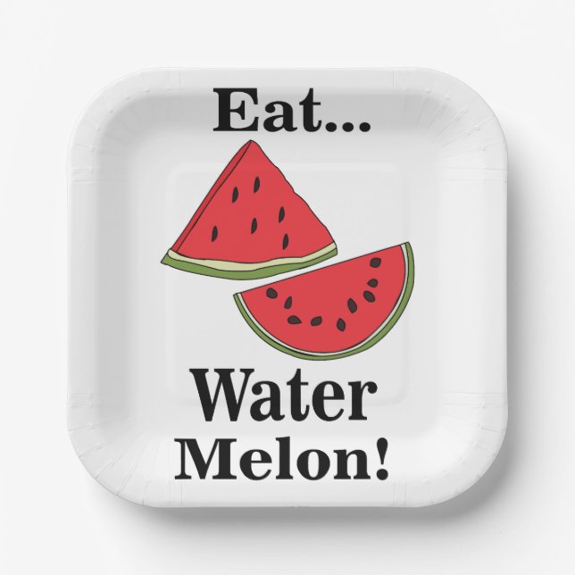 Watermelon Fruit Funny Tropical Summer Party Paper Plate (Front)