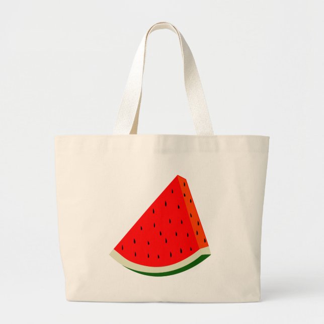 Watermelon Fruit harvest slice summer Large Tote Bag (Front)