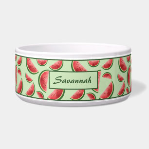 Watermelon Fruit Pattern On Green With Custom Name