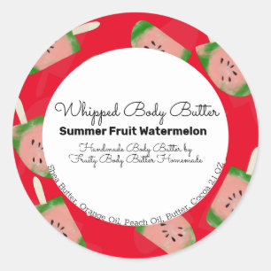 Watermelon Fruit Pop Body Butter Bath Branding Classic Round Sticker