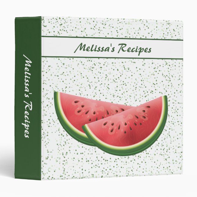 Watermelon Fruit Slices And Green Details Recipes Binder (Front/Spine)