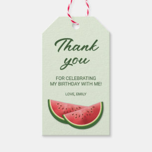 Watermelon Fruit Slices Custom Birthday Thank You Gift Tags