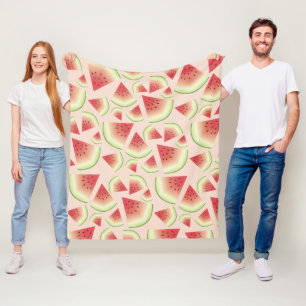 Watermelon Fruit Slices Pattern Fleece Blanket