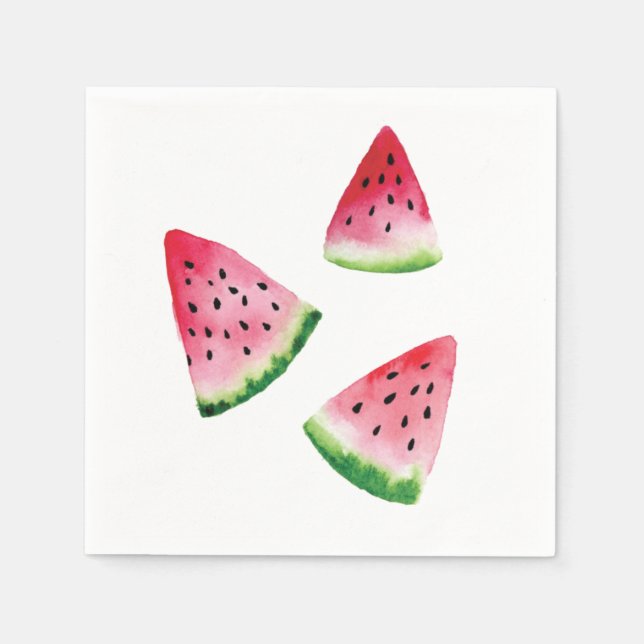 Watermelon fruit slices watercolor napkin (Front)