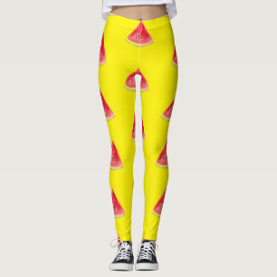Watermelon fruit summer Food Tropical Pattern Leggings