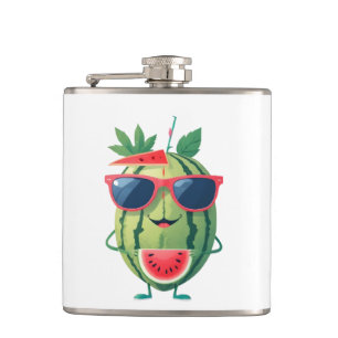 Watermelon Fun Cheerful Vacation Tropical Drink  Hip Flask