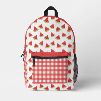 Watermelon Gingham Printed Backpack