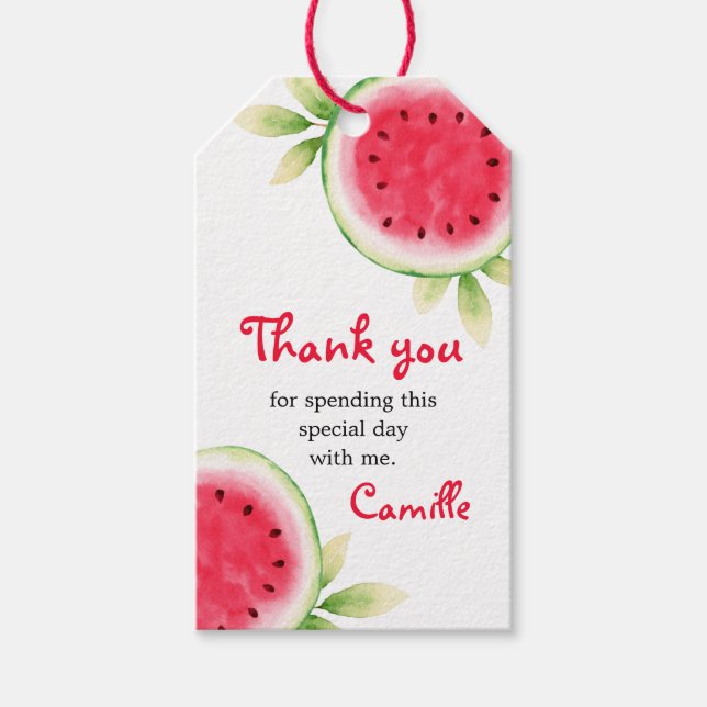 Watermelon Girl Birthday Favoriser les étiquettes (Devant)