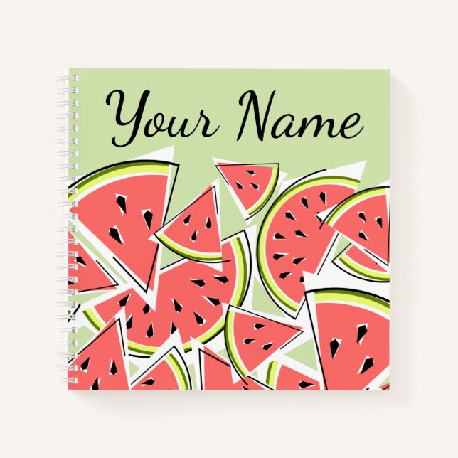Watermelon Green Name Notebook (Front)