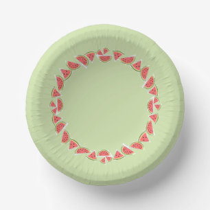 Watermelon Green Pieces Circle Paper Plate