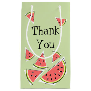 Watermelon Green Pieces Thank You Small Gift Bag