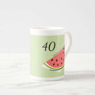 Watermelon Green Slice 2 Age 40 Bone China Mug