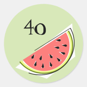 Watermelon Green Slice Age 40 sticker round