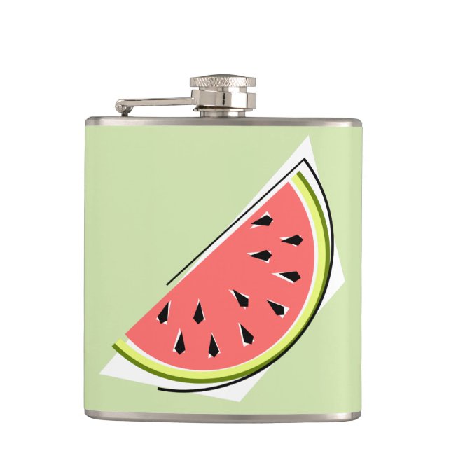 Watermelon Green Slice Hip Flask (Front)