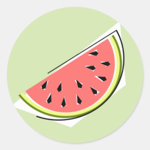 Watermelon Green Slice sticker round