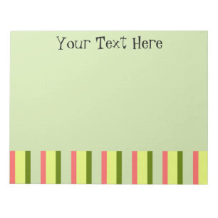 Watermelon Green Stripe Classic Text Notepad