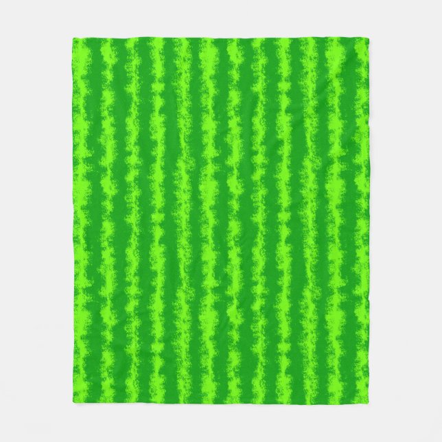Watermelon Green Summer Fruit Rind Pattern Fleece Blanket (Front)