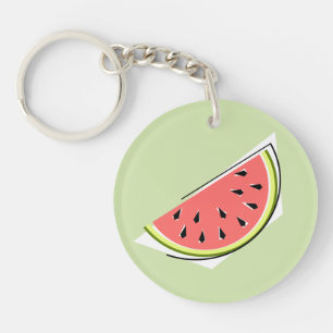 Watermelon Green Text double-sided Keychain
