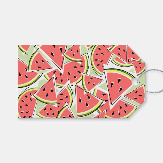 Watermelon Green Text gift tag (Front (Horizontal))